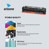 خراطيش حبر Arizone 203A CF540A/CF541A/CF542A/CF543A 203X CF540X HP لطابعات HP Color Laserjet Pro MFP M281FDW M281FDN HP Pro M254 M254DW (1 × أسود 1 × سماوي 1 × أرجواني 1 × أصفر) عبوة من 4 قطع